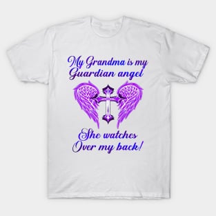 My Grandma Is My Guardian Angel She Watches Over My Back T-Shirt